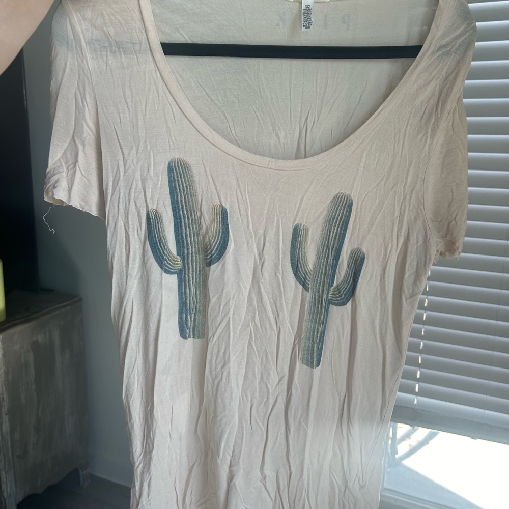 PINK Cactus Print T-Shirt